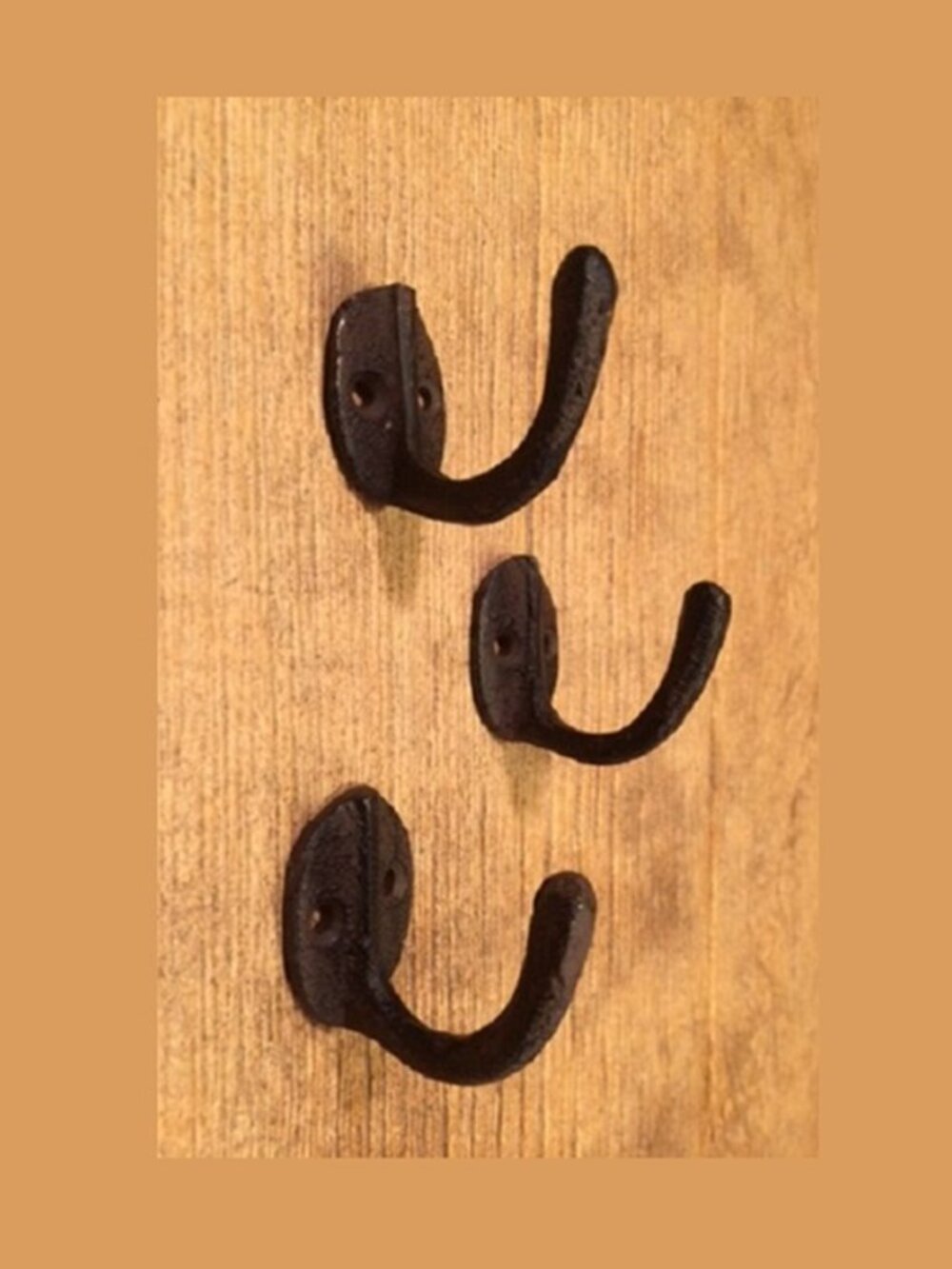 Three (3) Small 1 1/2" tall Cast Iron Robe / Coat Hook Three (3) 0170-01203